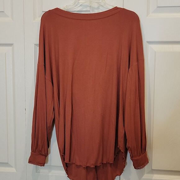 Free People Rust Blouse Sz XS - Picture 3 of 7
